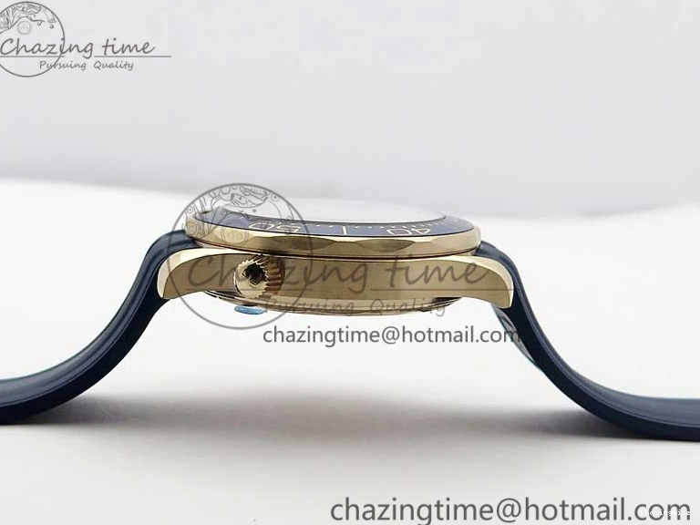 0322 2018 Seamaster Diver 300M RG Blue Ceramic VSF 1:1 Best Edition Blue Dial on Blue Rubber Strap A WeatherProof 7914